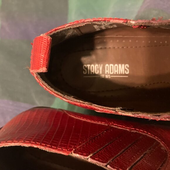 Stacy Adams Red Lizard Embossed Leather Ankle Booties - Picture 2 of 4